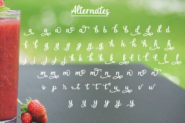 Strawberry Smoothie - A handlettered script font Poster 2