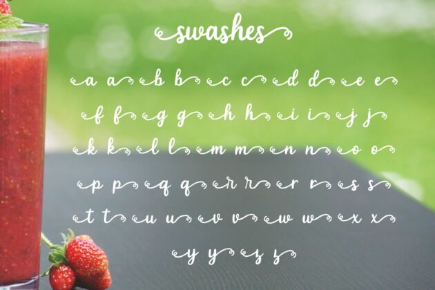 Strawberry Smoothie - A handlettered script font Poster 3