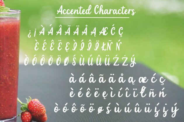 Strawberry Smoothie - A handlettered script font Poster 6