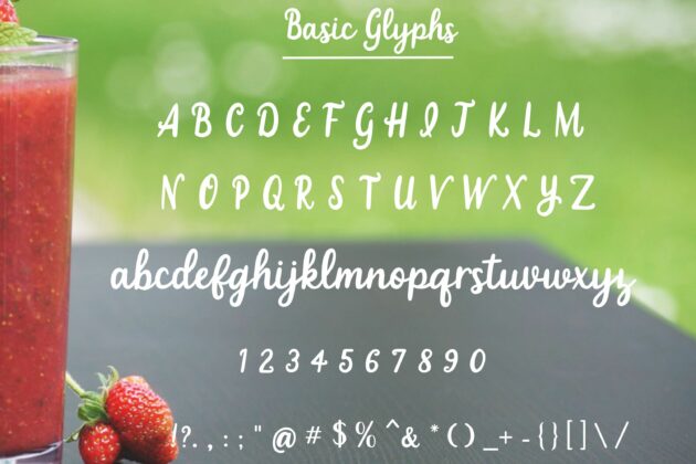 Strawberry Smoothie - A handlettered script font Poster 7