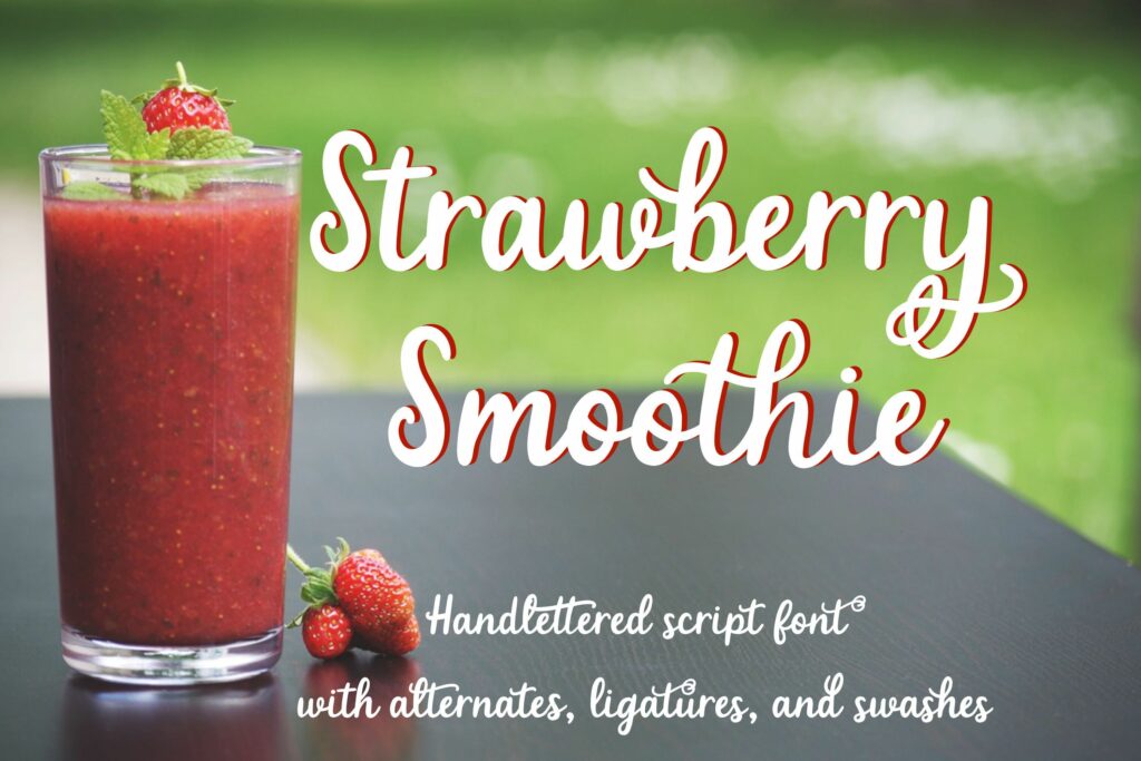 Strawberry Smoothie - A handlettered script font Poster 9