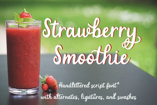 Strawberry Smoothie - A handlettered script font Poster 9