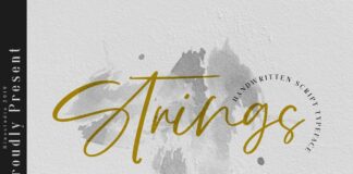 Strings // Handwritten Script Font Poster 1