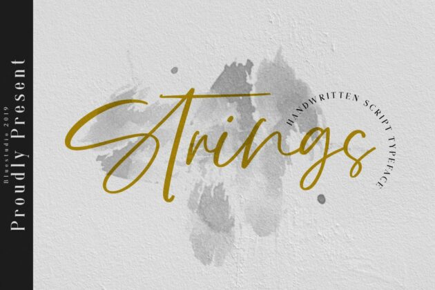 Strings // Handwritten Script Font Poster 1