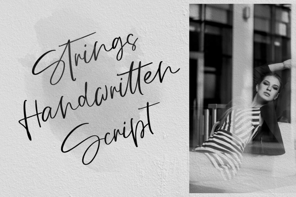 Strings // Handwritten Script Font Poster 7