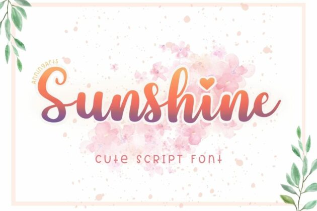 Sunshine - Cute Script Font Poster 6