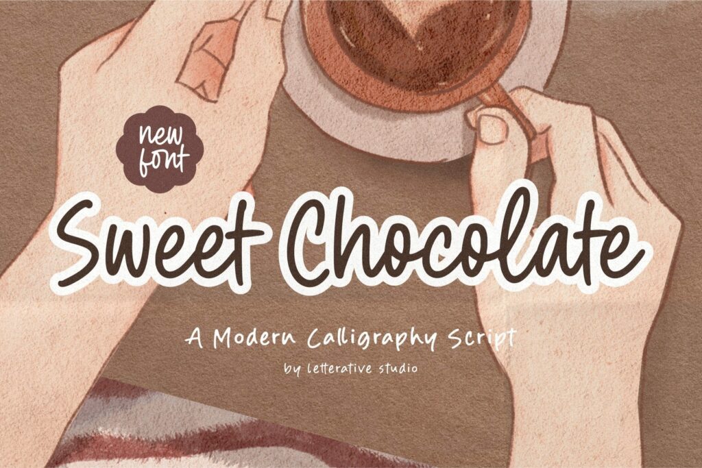 Sweet Chocolate Modern Calligraphy Script Font Poster 1