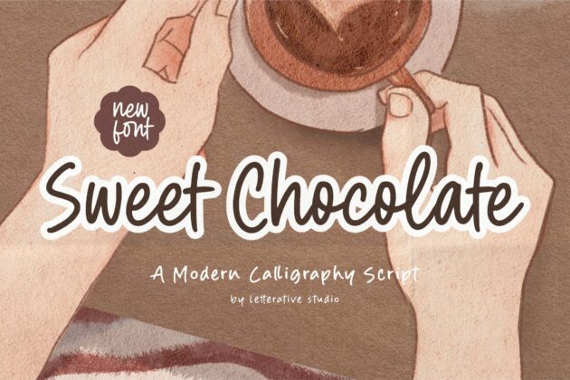 Sweet Chocolate Modern Calligraphy Script Font Poster 1