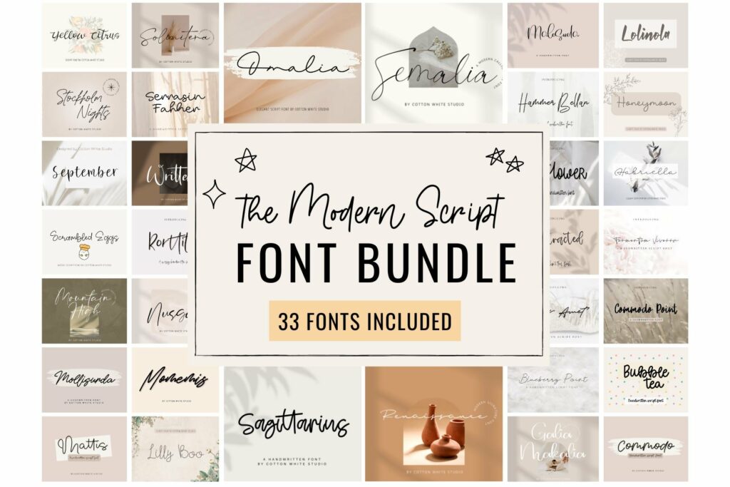 The Modern Script Bundle Poster 5
