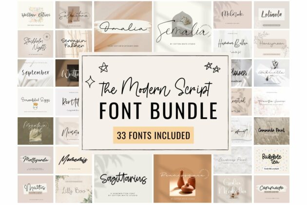 The Modern Script Bundle Poster 5