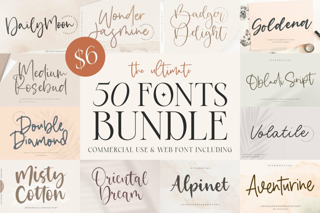 The Ultimate 50 Fonts Bundle Poster 4