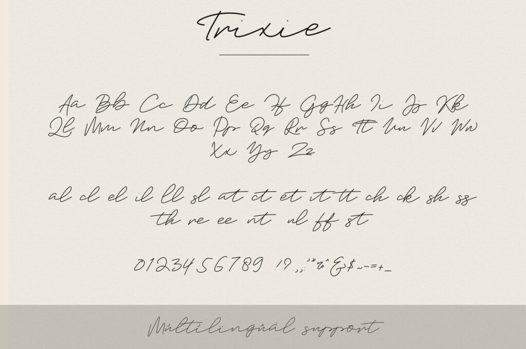 Trixie Script - 3 Weights Poster 10