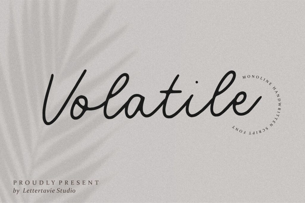 Volatile Monoline Handwritten Script Font Poster 5