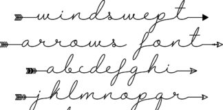Windswept Arrows Font Poster 1