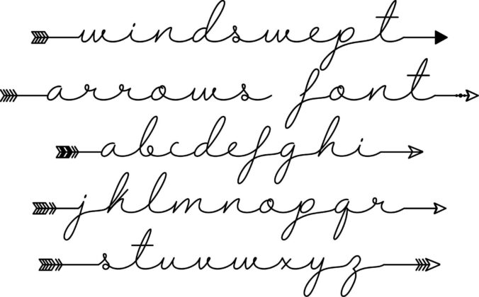 Windswept Arrows Font Poster 1