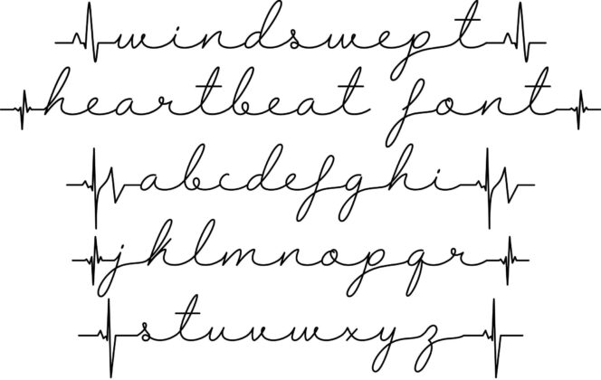 Windswept Heartbeat Font Poster 1