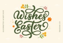 Wishes Easter - Handwritten Script Font Poster 1