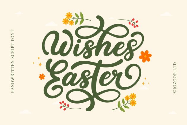 Wishes Easter - Handwritten Script Font Poster 1