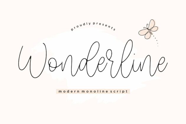 Wonderline Modern Monoline Script Font Poster 7
