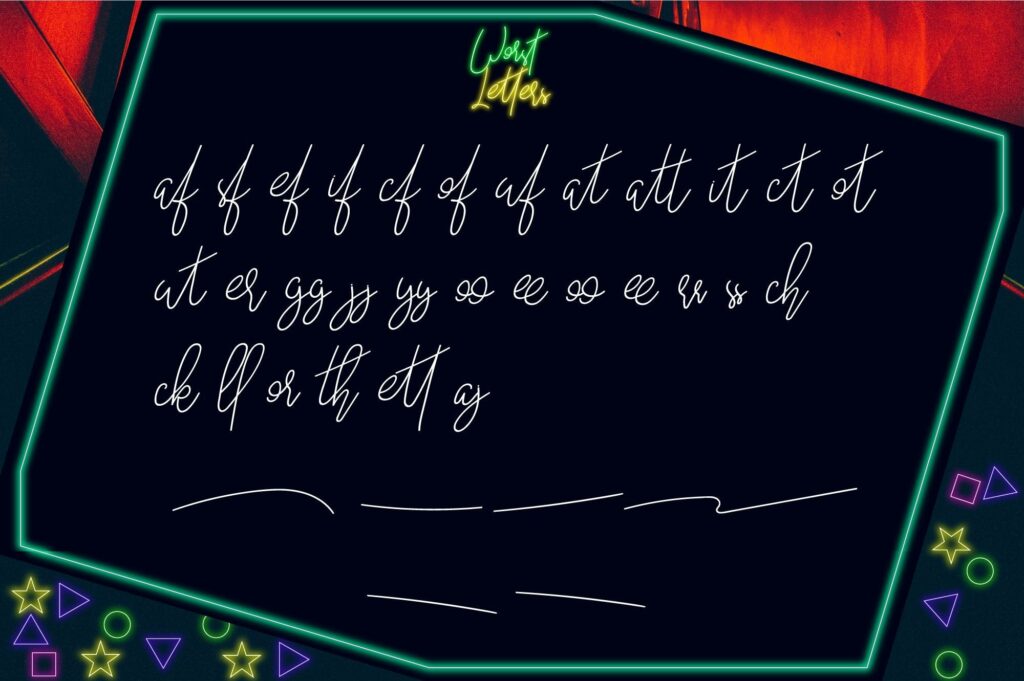 Worst Letters Bonus Neon Effect Poster 5