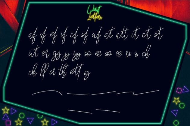 Worst Letters Bonus Neon Effect Poster 5